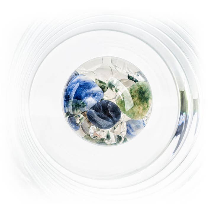 VitaJuwel USA - Wholesale Vase - FLORA | Crystal Water Flower Vase (glass) w/ Agate, Sodalite