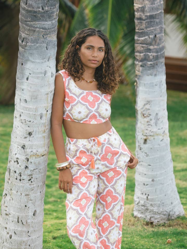 Spanish Tiles Peach Crete Pant for wholesale on Faire0