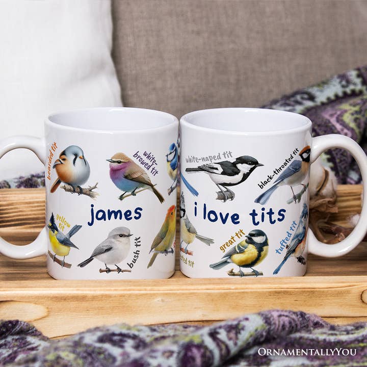 OrnamentallyYou - Wholesale Coffee Mug - Whimsical Bird Tit Gift Mug, Funny Birdwatcher Gift3