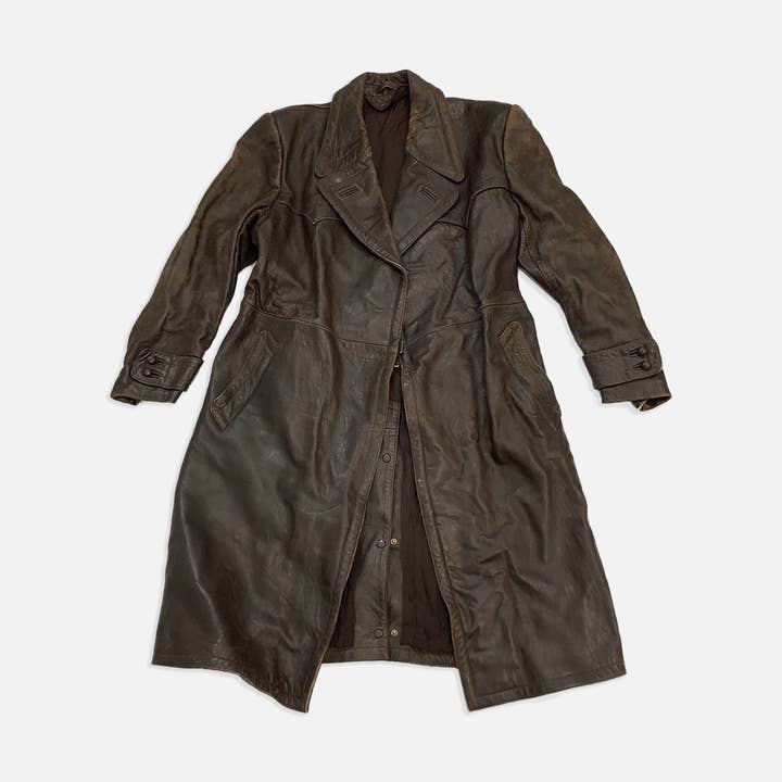 Vintage Leather Trench Coat for wholesale by The Era NYC