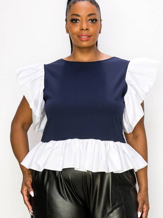 Gerimpelde babydoll-top voor wholesale door J2 FASHION