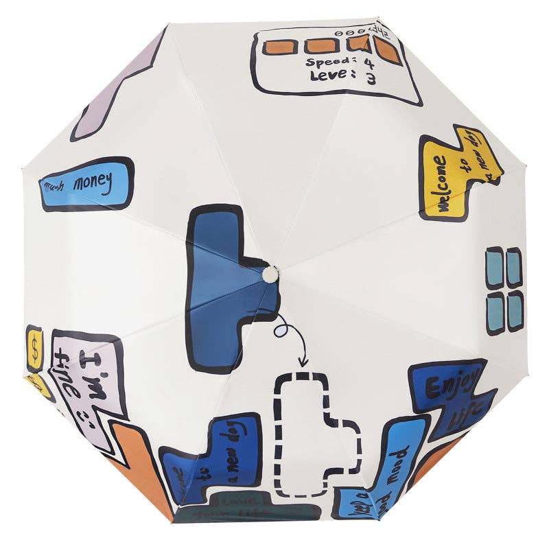 Funkyrel® Atzbranding Limited - Wholesale Umbrella - Women's - Tetris Pattern Folding Travel Umbrella for Sun and Rain5