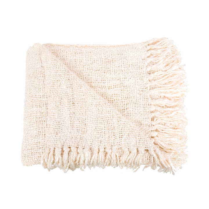 Bazar Bizar Living - Wholesale Throw Blanket - The s'il vous Plaid - Cream