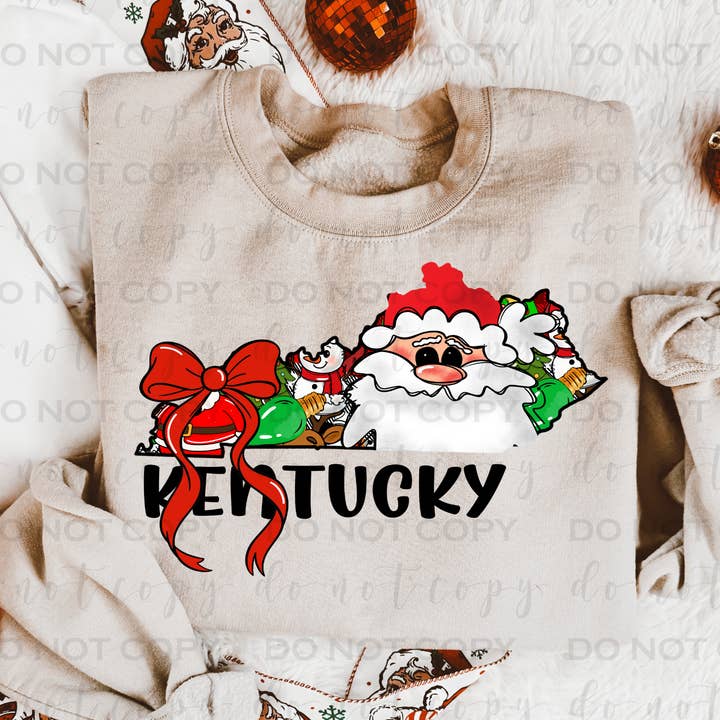 Santa State Kentucky DTF Transfer for wholesale by 403 Designs