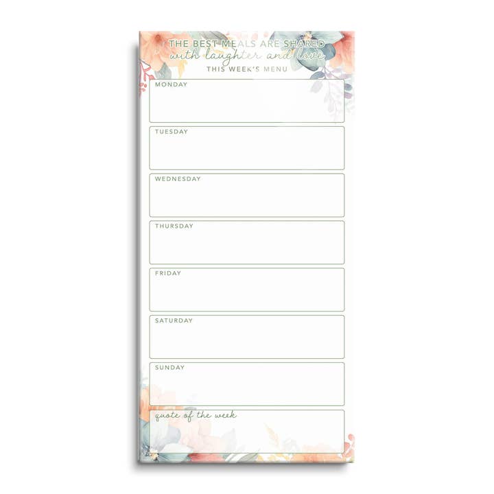 Holiday Gift, Floral Kitchen Menu - Laughter & Love Design for wholesale by LIFEtrack/Clairmont & Co