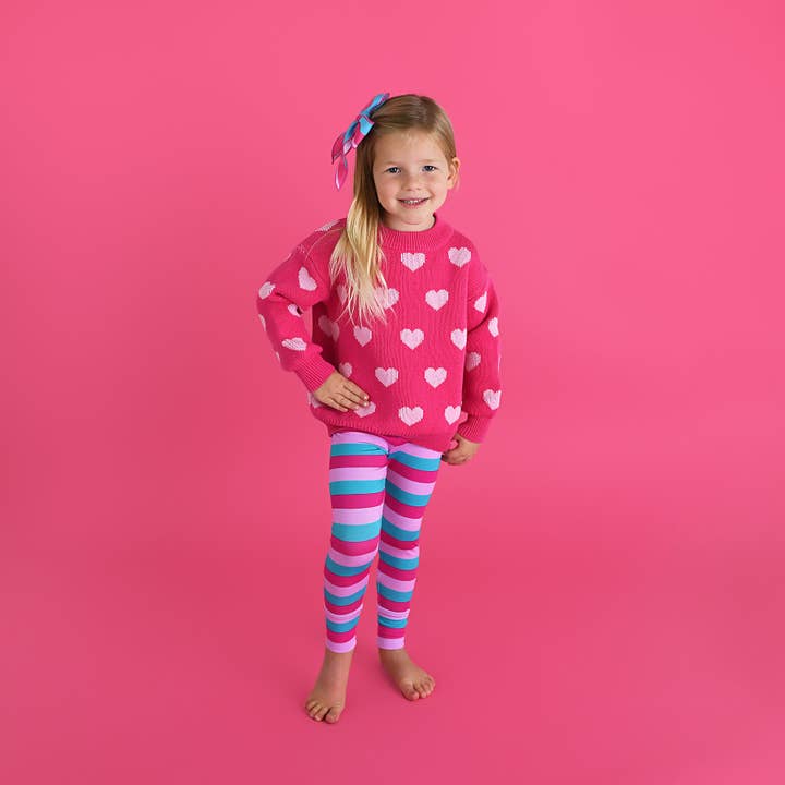 Gigi and Max - Vendita all'ingrosso Maglione tricot - Bambini - Maglione Cuore Rosa San Valentino Cuore Rosa Chiaro