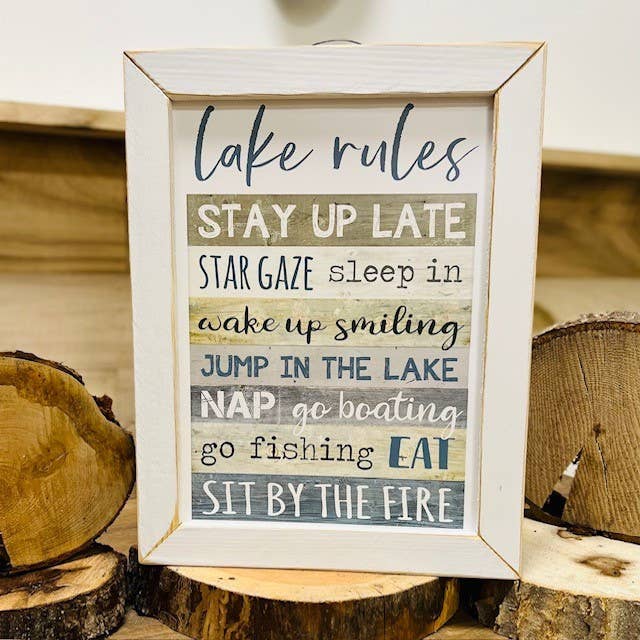 MAZ5835 Lake Rules for wholesale by JanMichaels Art & Home