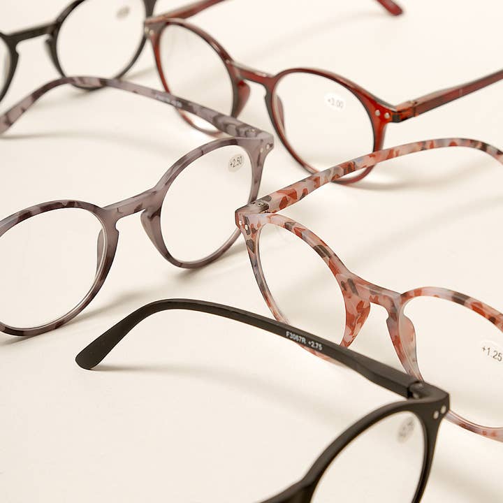 ASSORTED COLOR Unisex Camo Pattern Round Reading Glasses for wholesale on Faire