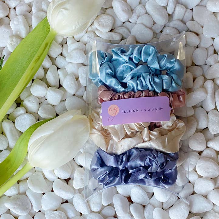 Ellison+Young - Wholesale Scrunchie - Women's - Satin Self Care Scrunch Set Of 8