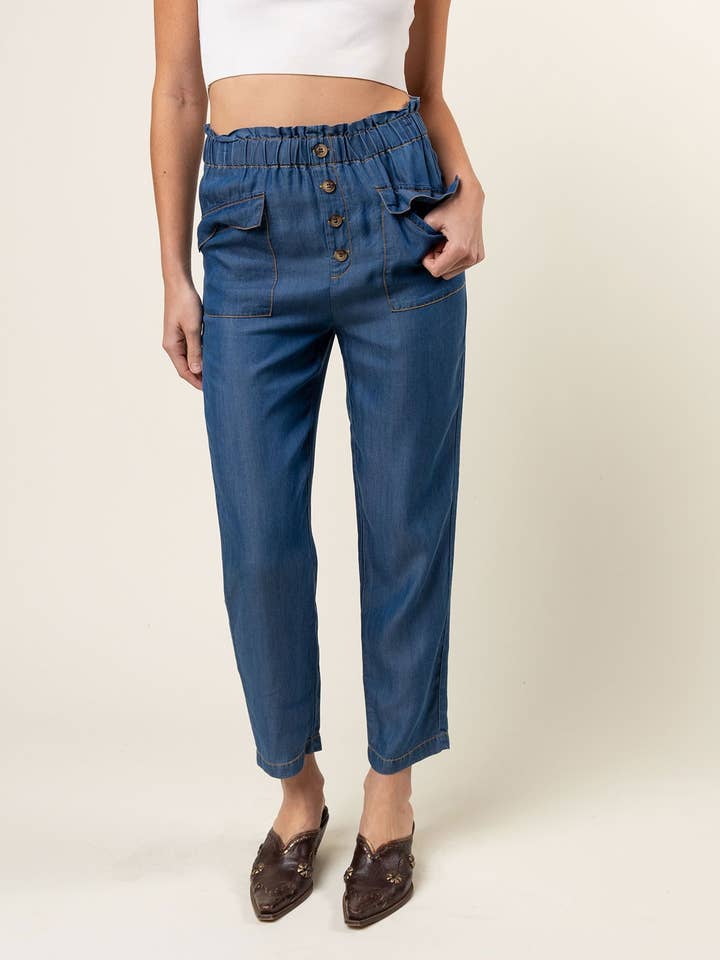 Paper Bag Tencel Pants for wholesale by Naked Zebra