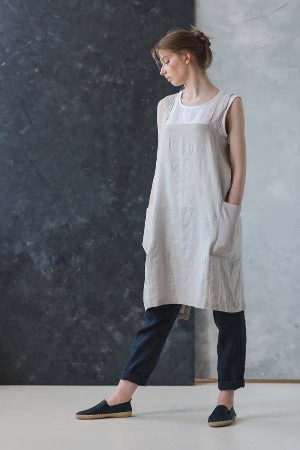 Epic Linen - Wholesale Apron - Linen Japanese Style Apron in Various Colors4