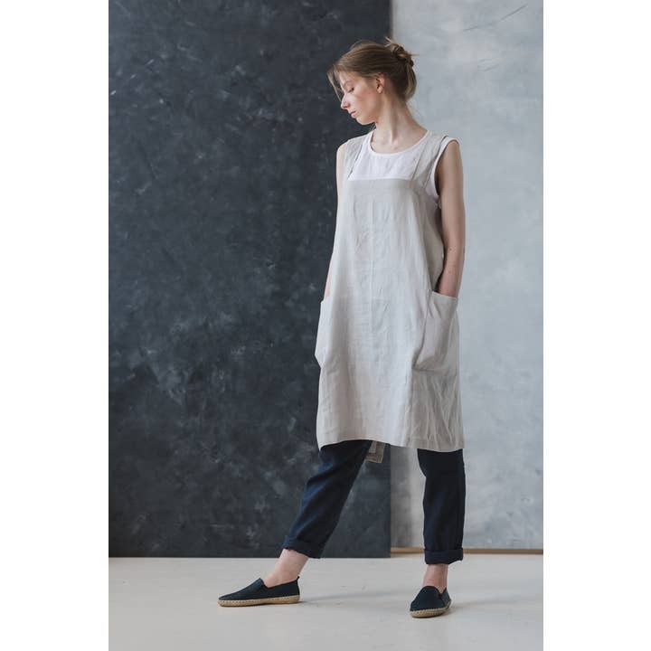 Epic Linen – wholesale Apron – Linen Japanese Style Apron in Various Colors4