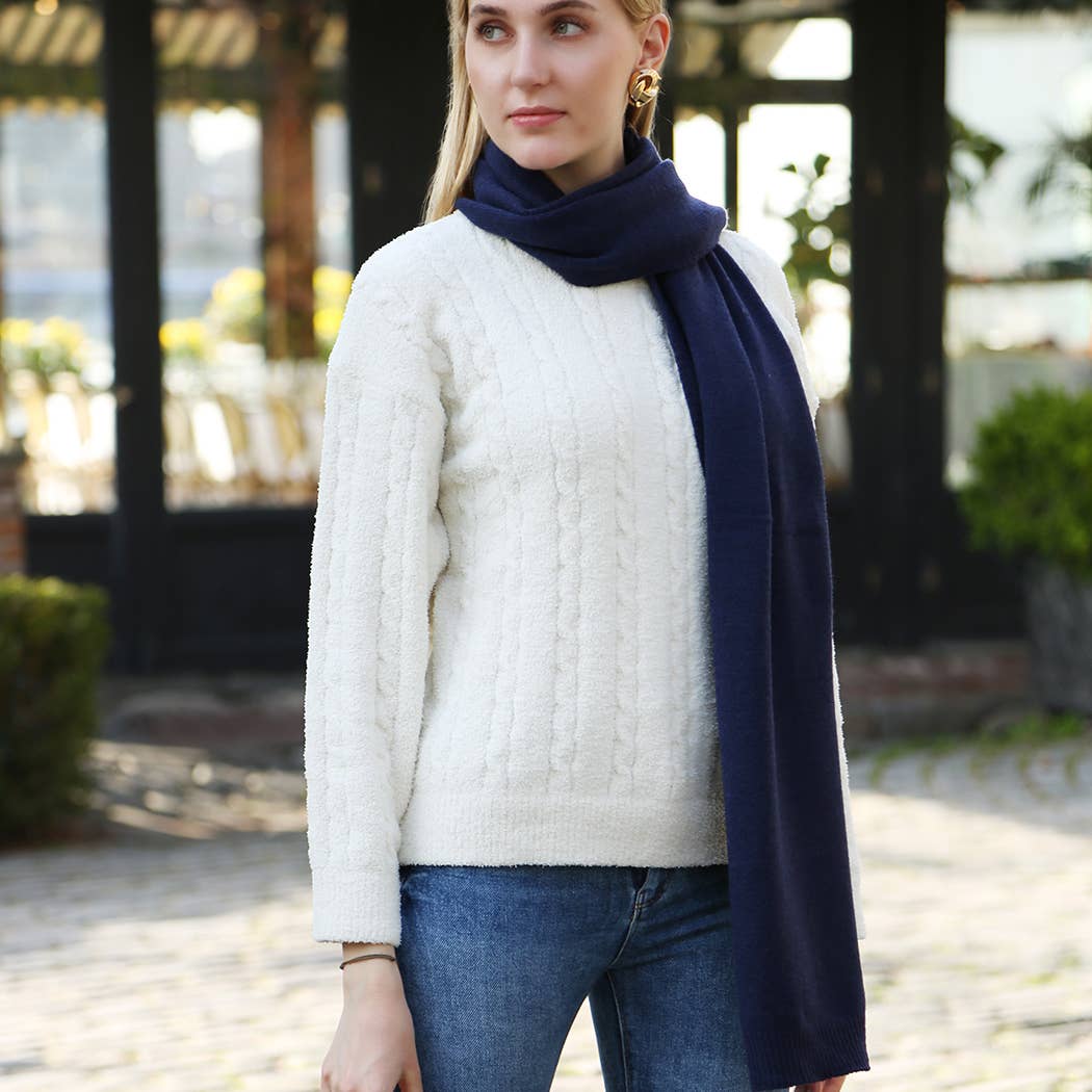 Fashion City - Wholesale Scarf - Women's - Solid Color Soft Ribbed Oblong Scarf11