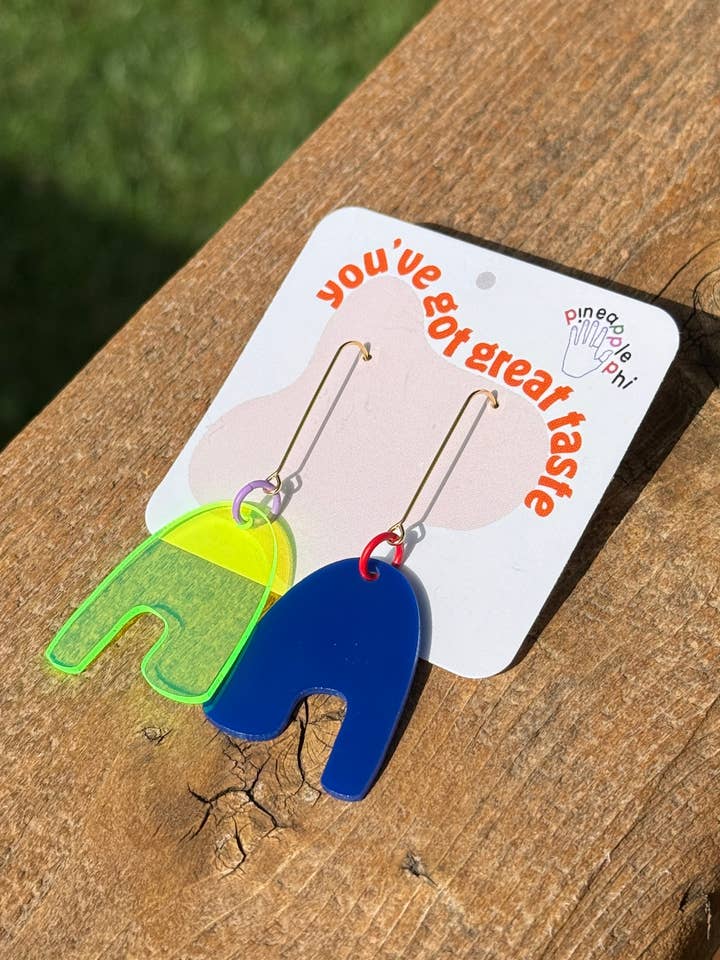 Weird Mismatched Funky Fun Multicolor Dangle Earrings for wholesale by Pineapple Phi