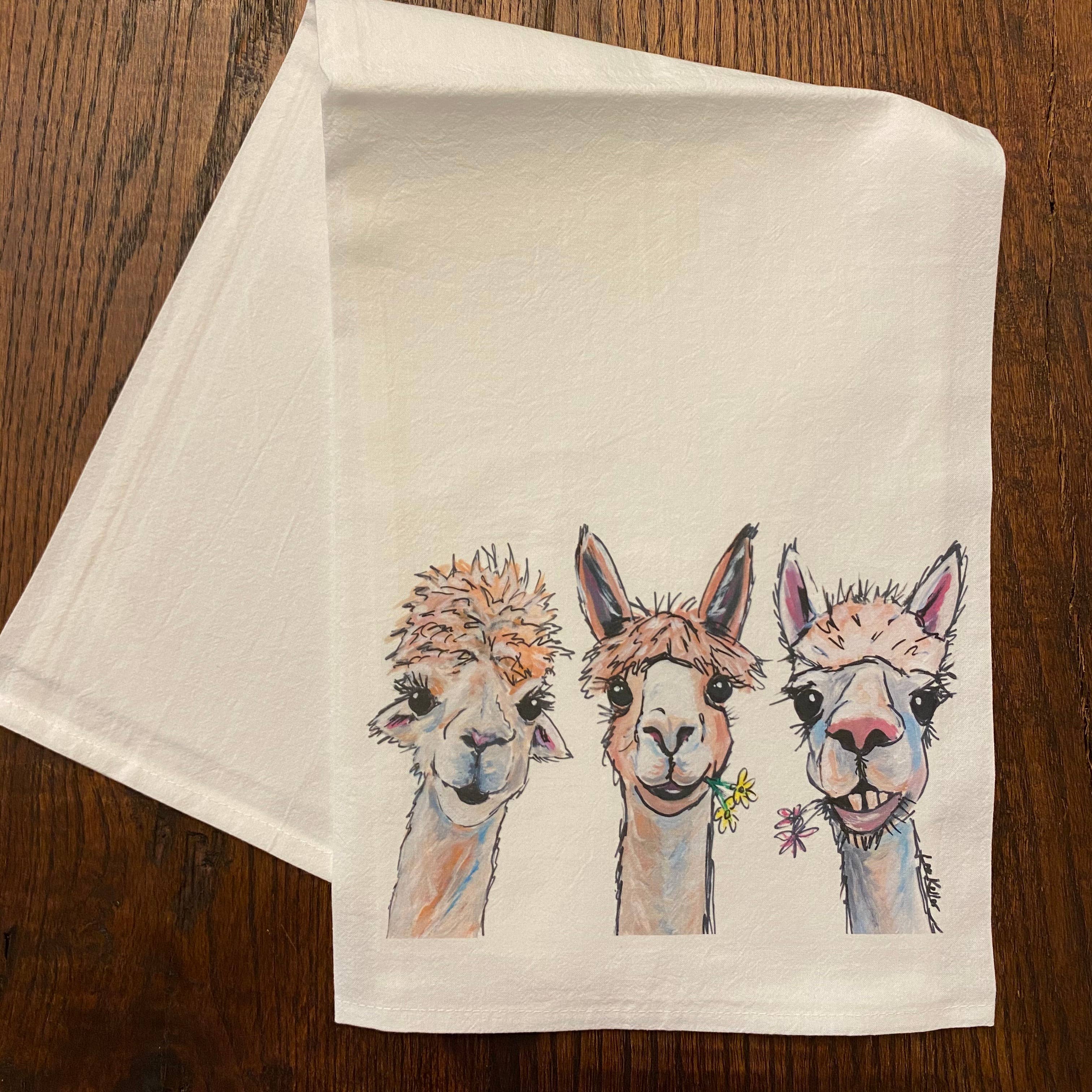 Hippie Hound Studios - Wholesale Tea Towel - Alpaca Flour Sack Towel, Alpaca Tea Towel Kitchen Decor6