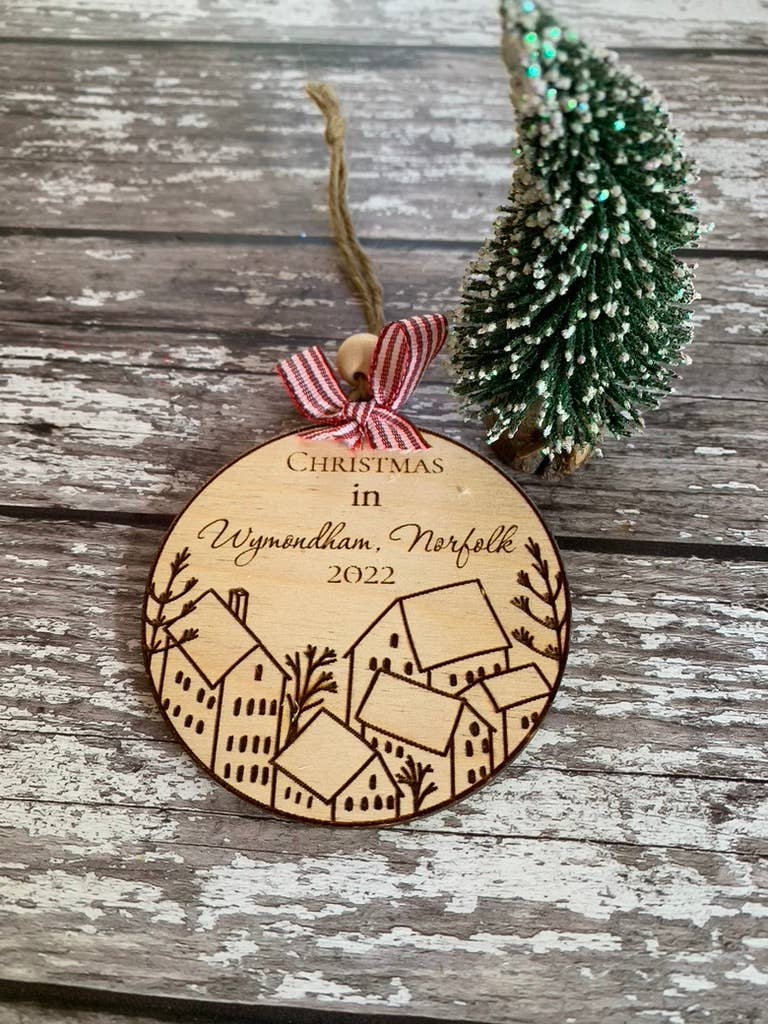 Suze Lake Designs – wholesale Christmas decoration – Personalised Town Christmas Tree Decoration 4