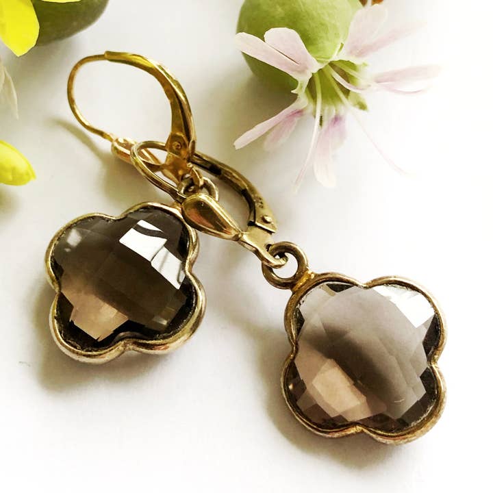 Earrings "Royal" Smoky Quartz for wholesale by ATELIER COQUET
