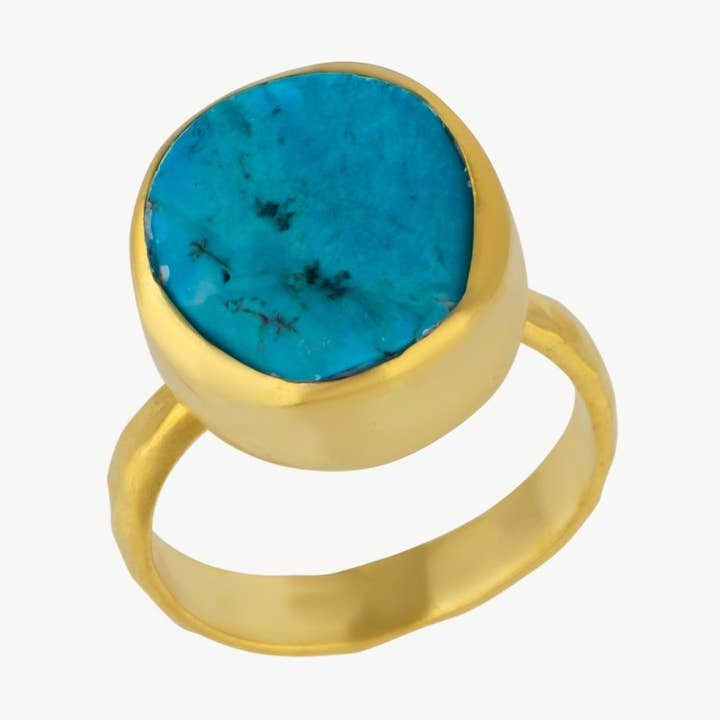 Signet Gold Turquoise Signet Ring for wholesale by Mejoma