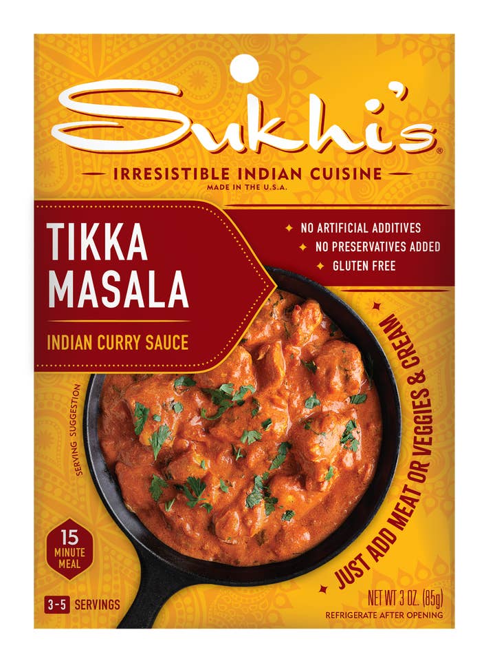 Tikka Masala Indian Curry Sauce 3oz (6 pack) for wholesale by Sukhi's Gourmet Indian Foods