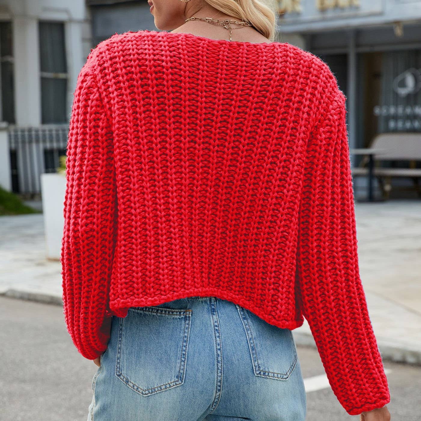 Rosa Clothing - Vente Cardigan – femme - Cardigan ample en maille à chandail épais10