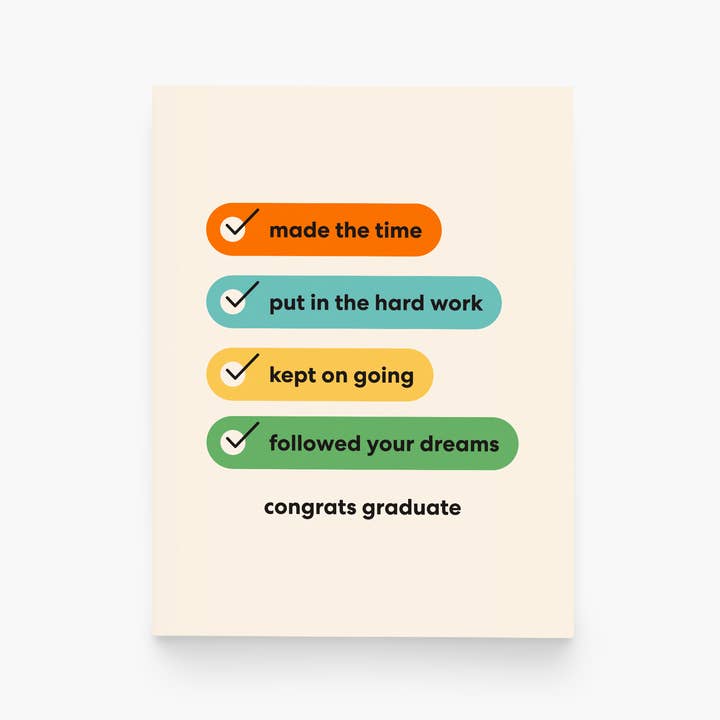paper&stuff - Wholesale Graduation Card - Congrats Grad Checklist Graduation Greeting Card