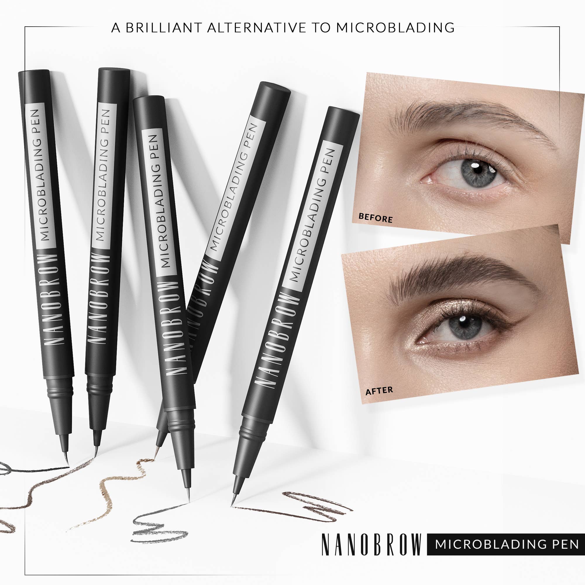 Everett Cosmetics - Wholesale Eyebrow Pencil/Filler - Nanobrow Microblading Pen Espresso  - brow makeup pen1