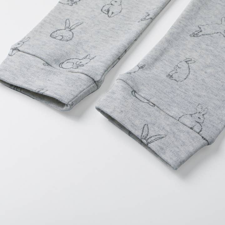 Vastmedic – Großhandel Schlafanzug-Set – Kinder – Owlivia 2-teiliges Pyjama-Set aus Bio-Baumwolle — Graue Hasen