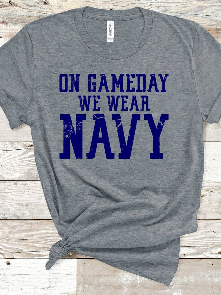 ON GAMEDAY WE WEAR NAVY for wholesale by American Threadz Apparel