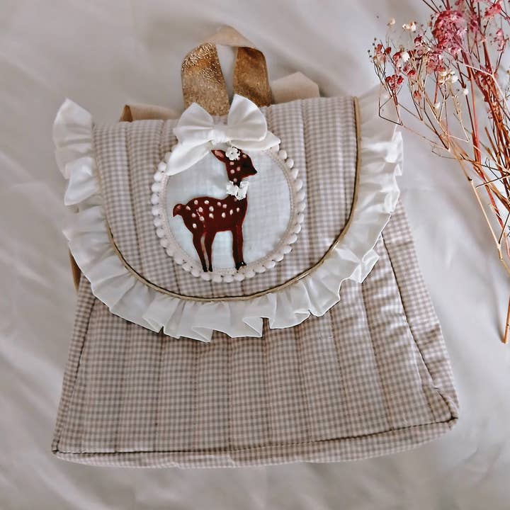 Mochila de jardim de infância com medalhão de veadinho por atacado de Isathena