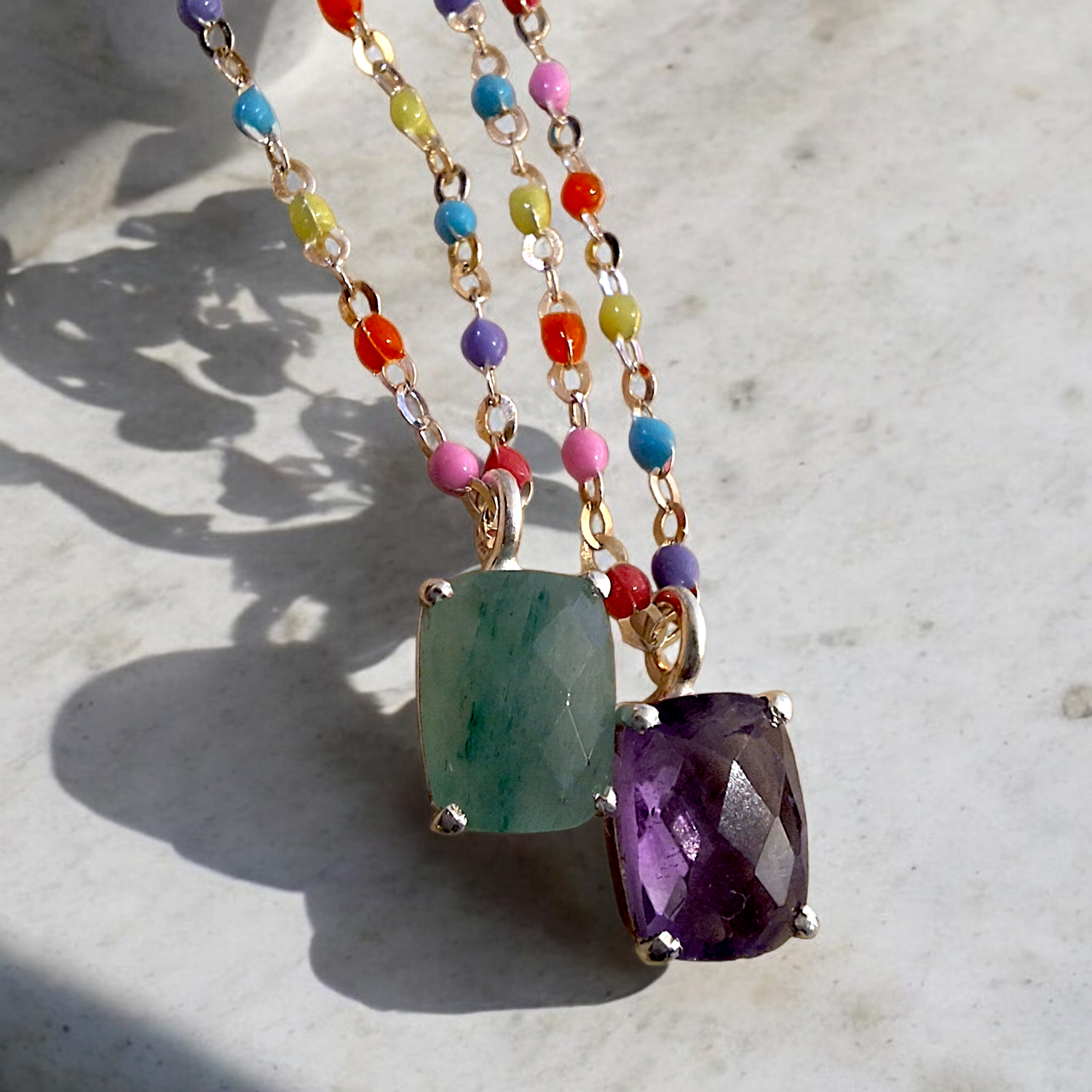 Grethe Winter - Wholesale Pendant/Charm Necklace - HAPPY DANCE necklace 925 silver gold-plated with amethyst1