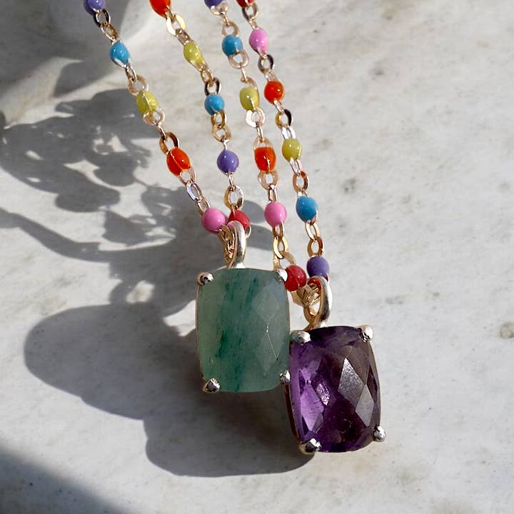 Grethe Winter - Wholesale Pendant/Charm Necklace - HAPPY DANCE necklace 925 silver gold-plated with amethyst1