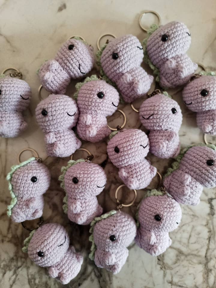 Handmade Crochet Amigurumi Dino Keychain – Cute & Unique for wholesale by KLABELGIFT