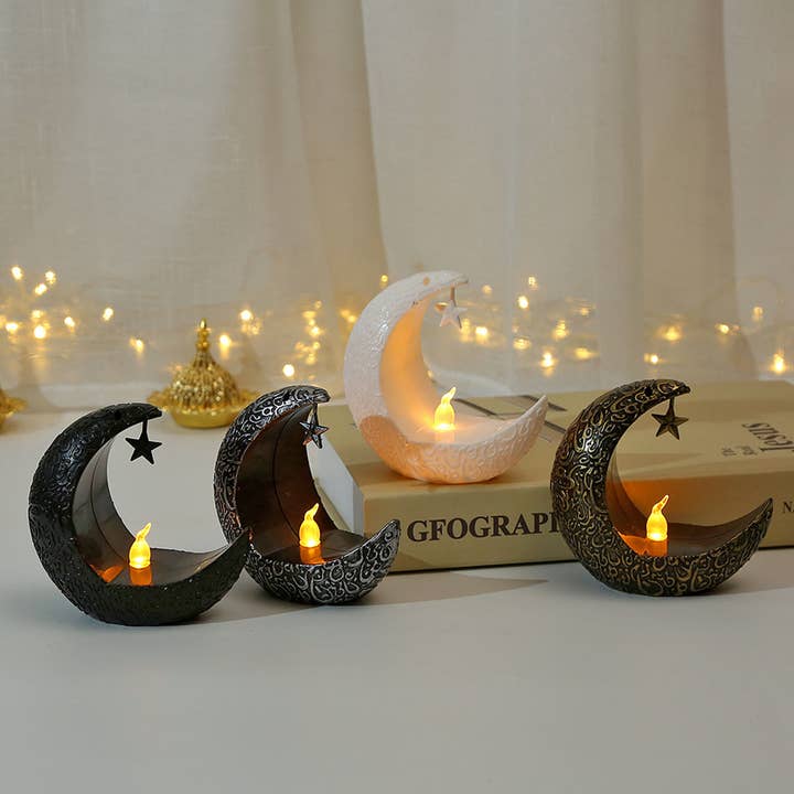 La Bella Monte - Wholesale Tea Light Candles - Decorative Moon & Star Hanging Lantern for Home1
