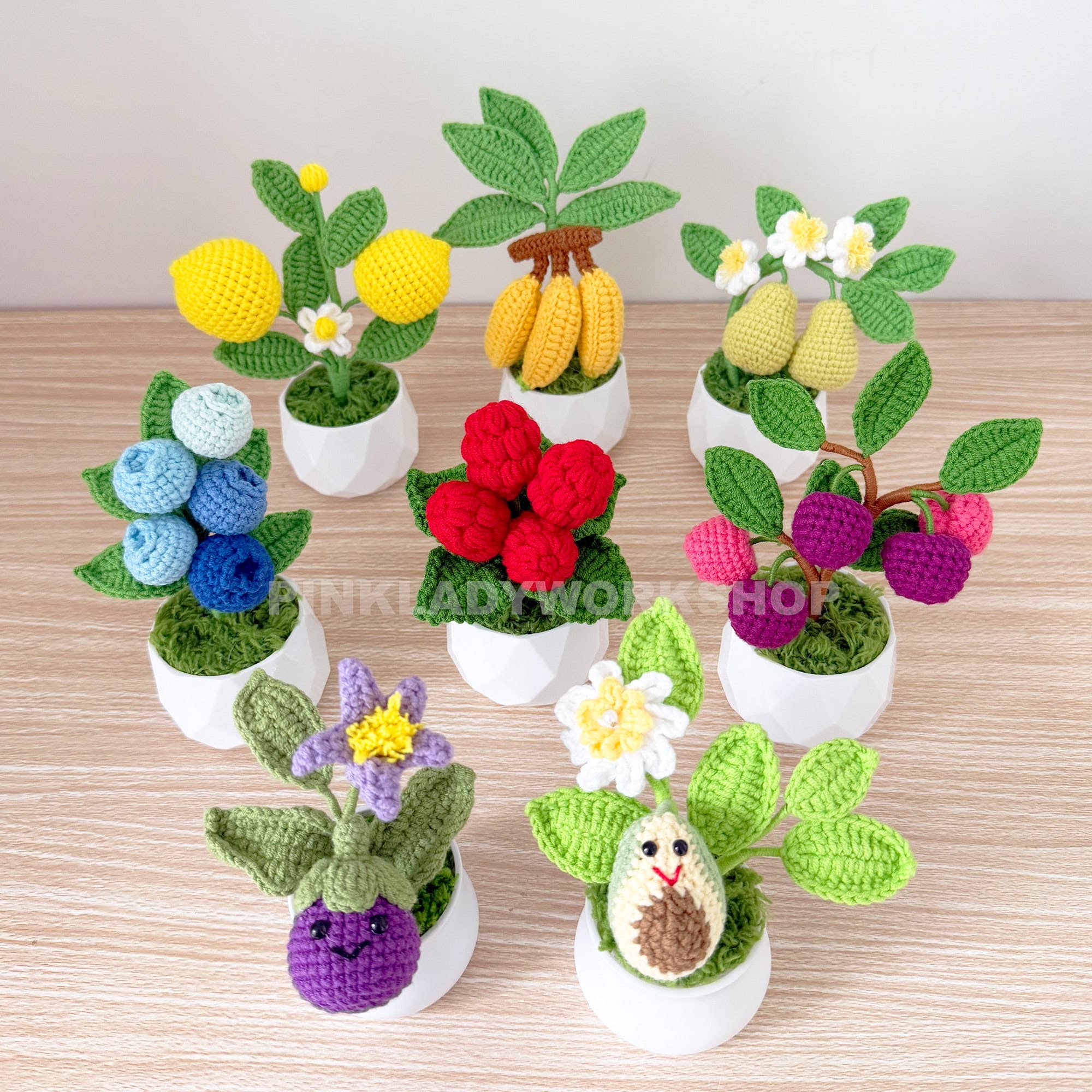 PinkLadyWorkshop – wholesale Konstgjorda blommor – Handgjort virkat avokadoträd9