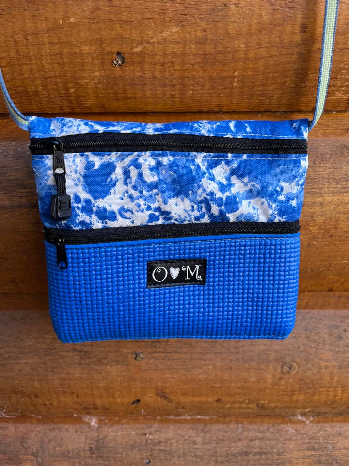 3 Zip Bag Blue-Blue/white Splash print fabric for wholesale by OlovesM.com