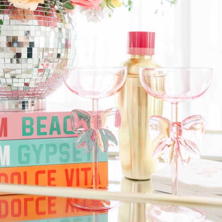 Rock Paper Scissors – Engroshandel Vinglas – Bow & Bubbly - Pink Coupe Vinglas4