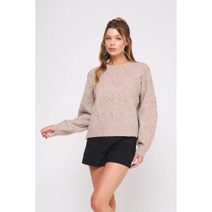 Suéter con bordado floral para venta al por mayor de Allie Rose