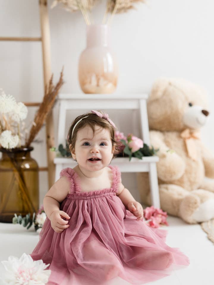 white pink Girls Tulle Dress for wholesale on Faire3