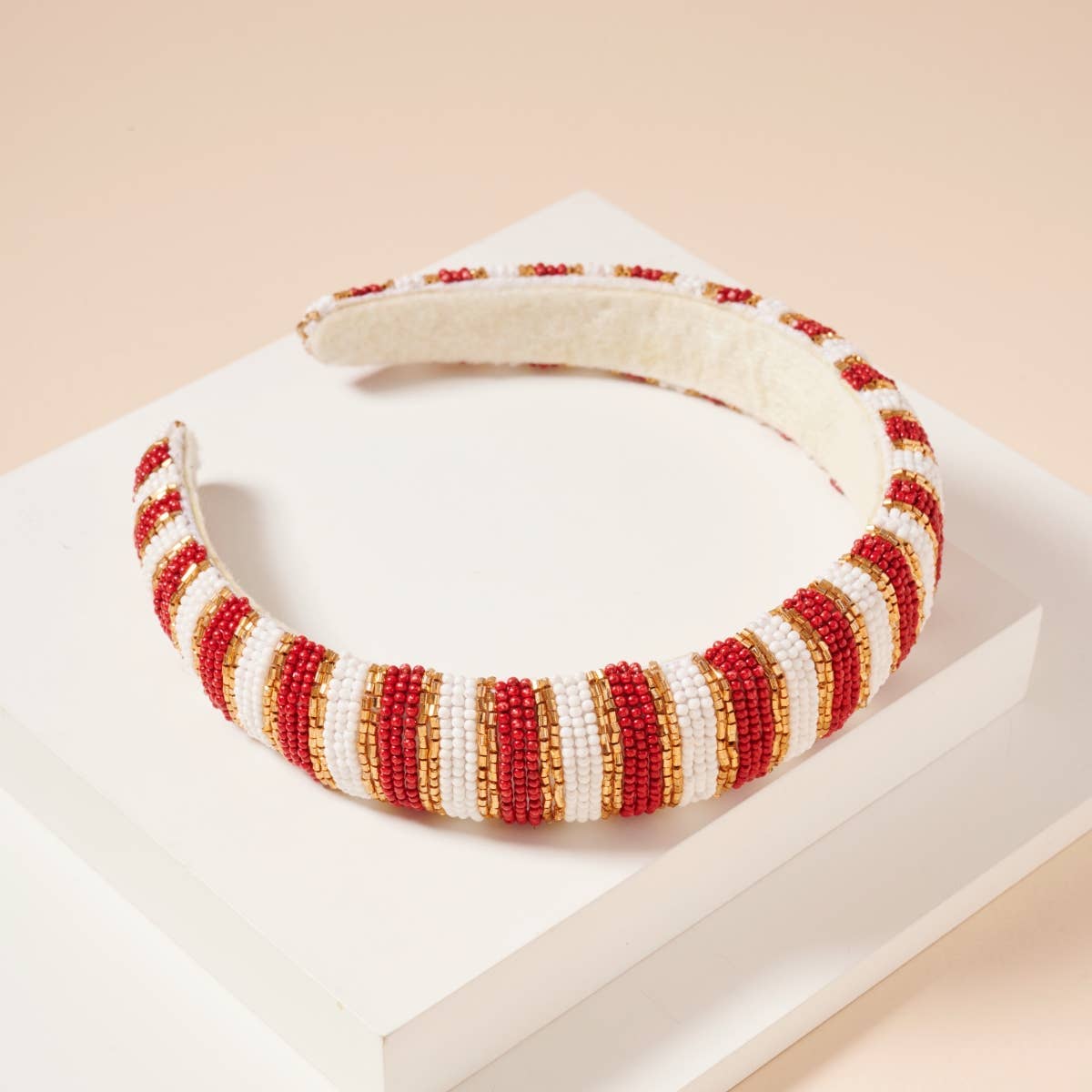 Frem - Wholesale Fashion Headband - Women's - Game Day Color Block Seed Bead Headband2