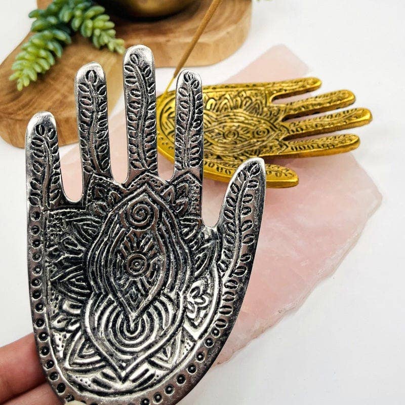 Rock Paradise - Wholesale Incense Holder - Crystal Hand Incense Holder - Silver or Gold -4