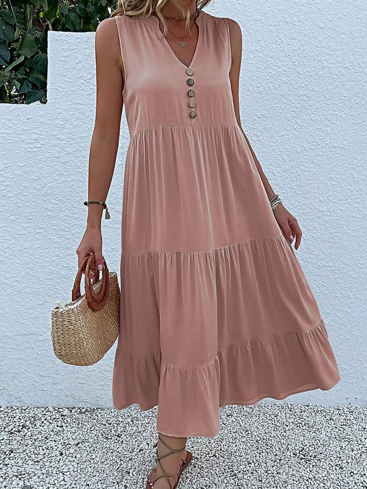 Lily Clothing - Vente Robe – femme - ROBE DÉCONTRACTÉE SANS MANCHES DE COULEUR UNIE _CWDSD28227