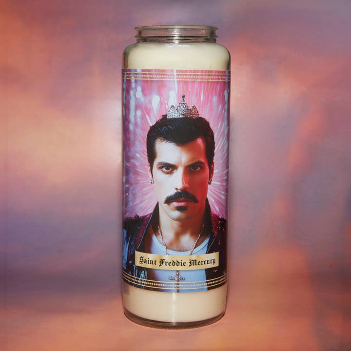 Freddie Mercury candle for wholesale by Icon Maniacs