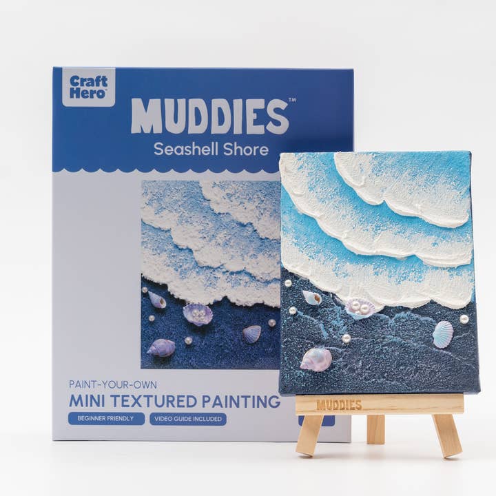 Kit de Pintura en Lienzo Texturizado 3D Muddies™ - Orilla de Conchas Marinas para venta al por mayor de House of Party