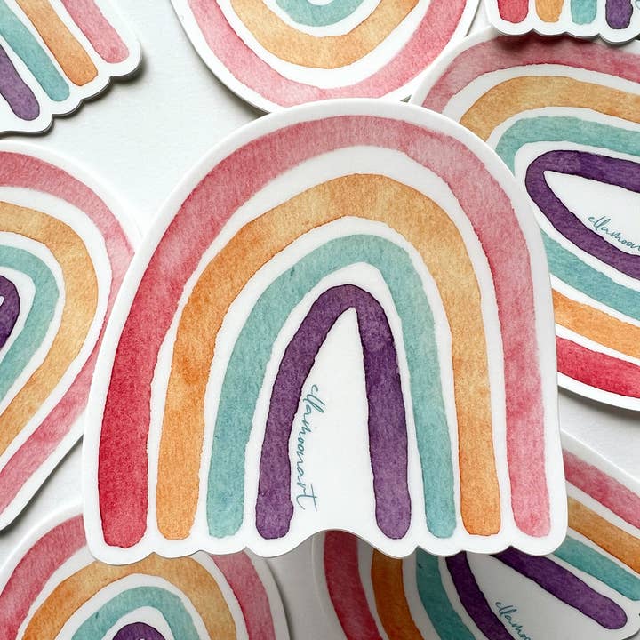 Rainbow Sticker | Watercolor | Art Sticker | Vinyl for wholesale by Ellamoonart