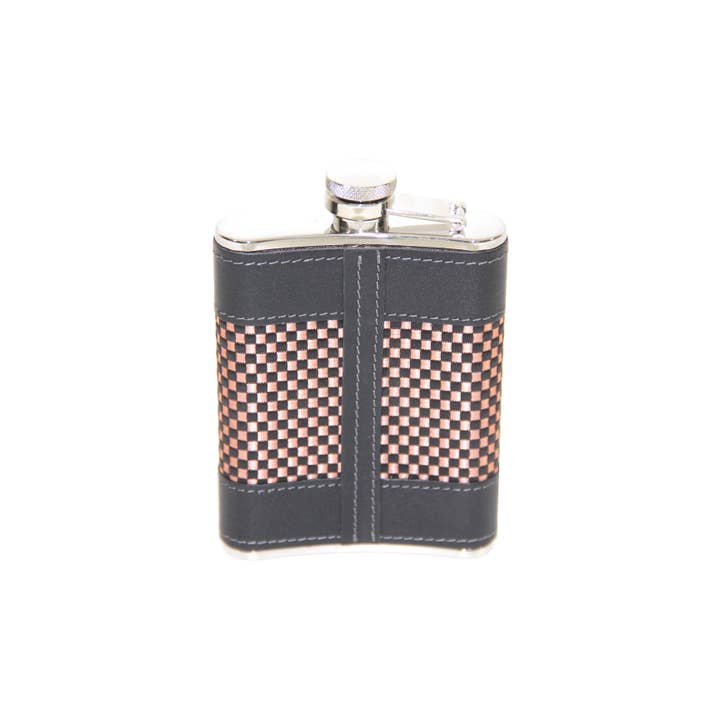 Corbell Silver - Wholesale Flask - Hip Flask Captive Top, Tartan STAINLESS 6 ounce. WAS $32.502