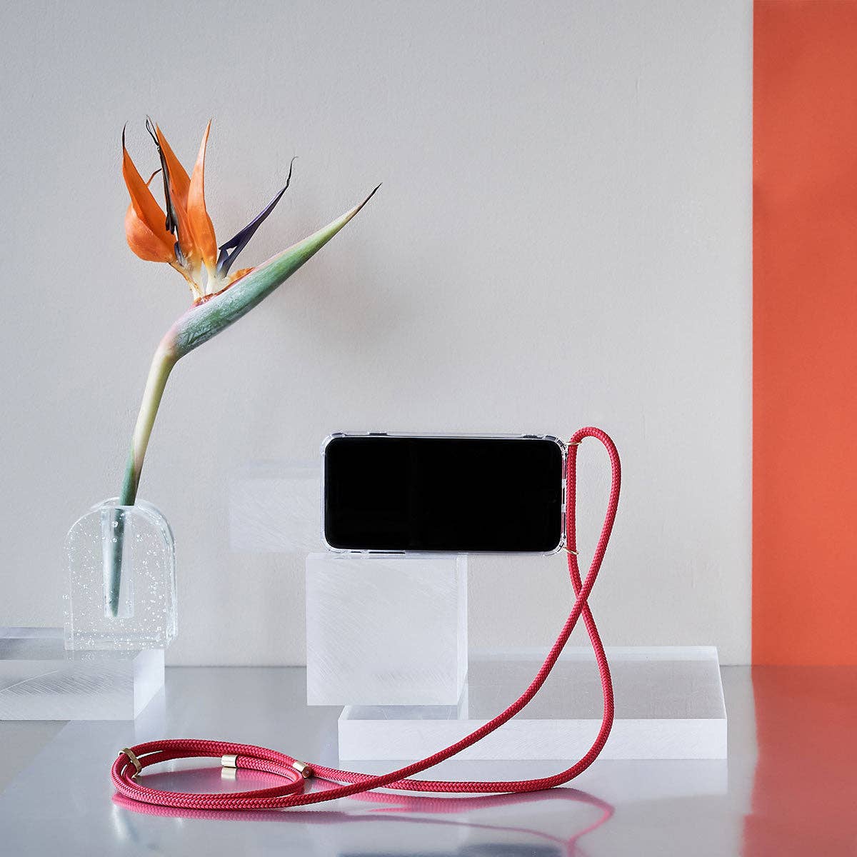 KNOK – wholesale Rem till telefonfodral – KNOK crossbody-telefonfodral (röd)2