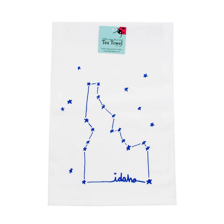Idaho Constellation Screen Printed Tea Towel for wholesale by Ladybug Press
