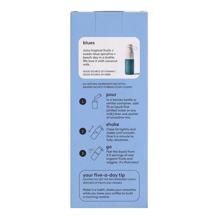 kencko - Wholesale Powdered Health Drink - Blues Organic Fruit & Veggie Smoothie Mix (4 smoothies)7