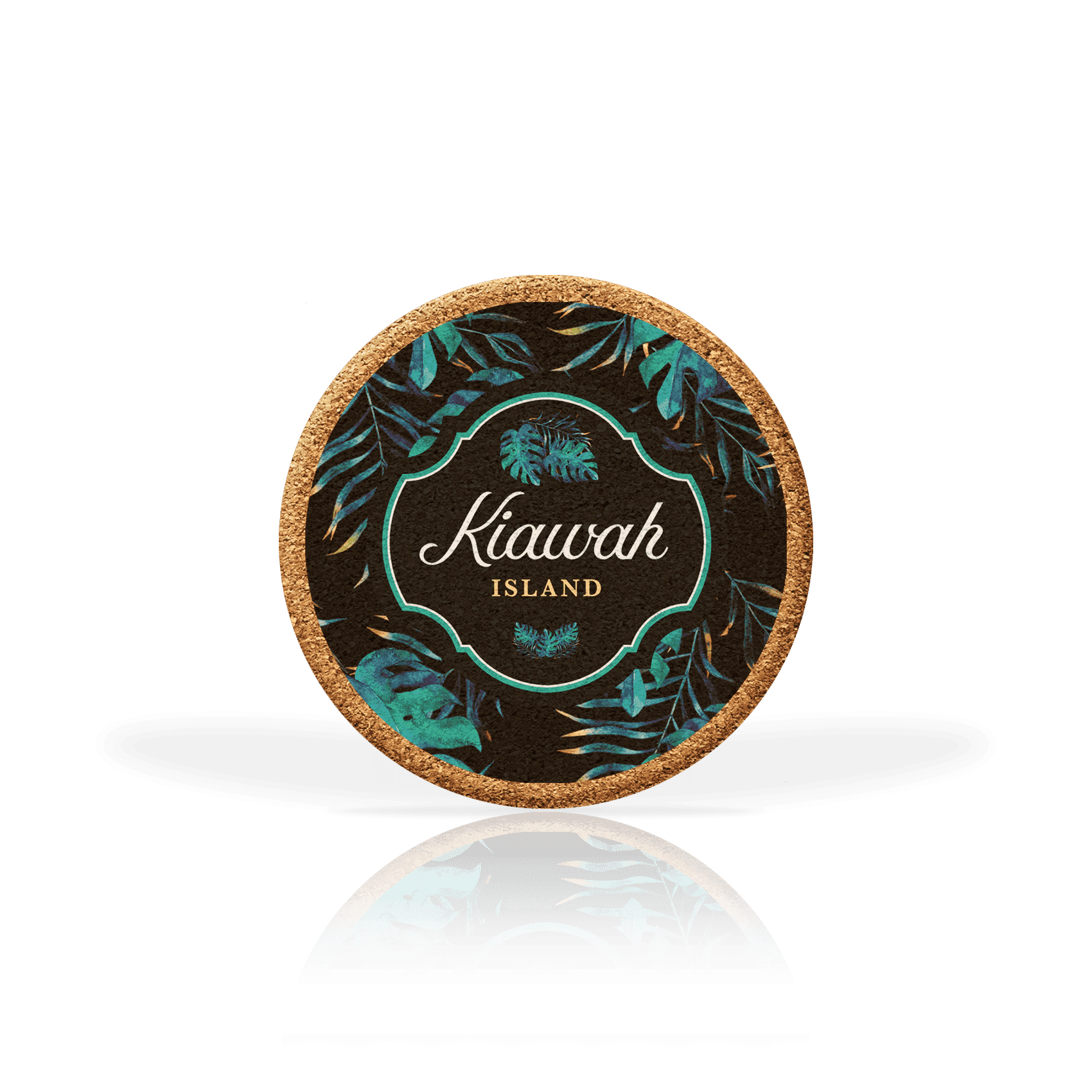 Matrix – wholesale Underlägg – Anpassad tropisk blommig på Black Cork Coasters Collection7