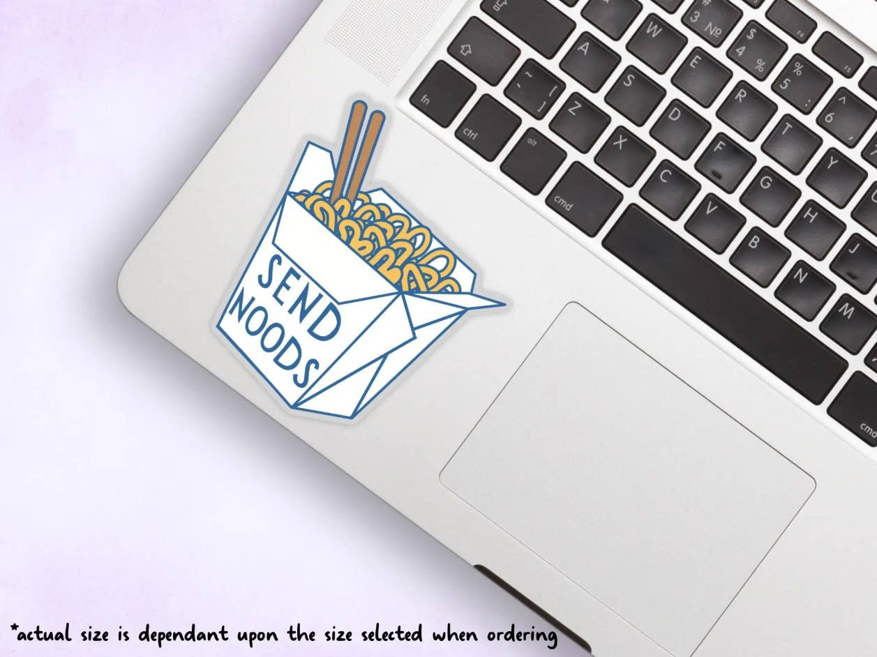 Sticky Martian - Wholesale Sticker - Send Noods Funny Food Pun, Ramen Noodle Joke Vinyl Sticker1